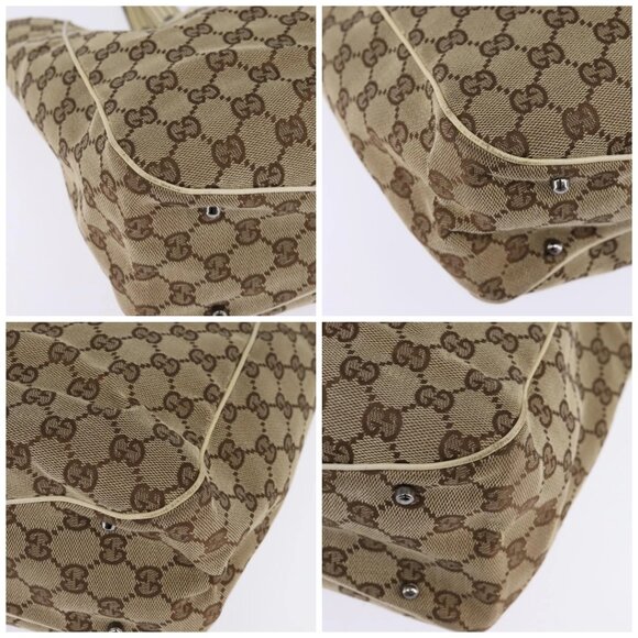 GUCCI GG Canvas Tote Bag Beige Silver 113017 Auth - Picture 14 of 14